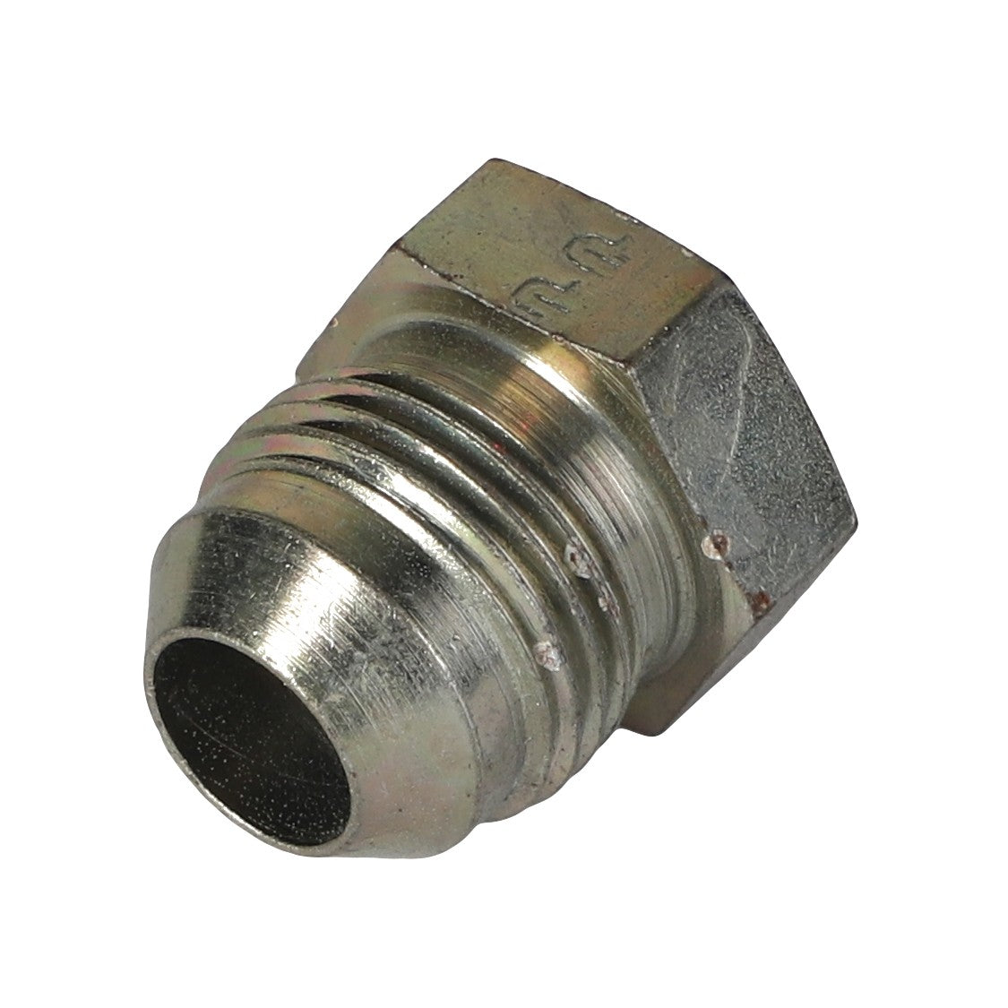 A close-up of the AGCO metallic threaded hexagonal fitting, PLUG - AG706265, with no current product description information available.