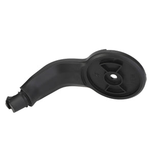 The AGCO | Support Arm - Acv0760170 is a black, plastic mechanical component with an elongated shape, featuring a circular section with a central hole and three spokes. It appears to be part of machinery or an automotive system.