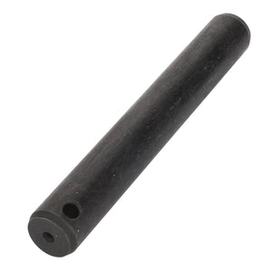 A sleek cylindrical black rod with two precisely drilled holes at one end, identified as the AGCO Differential Bearing Pin - F411301021140.