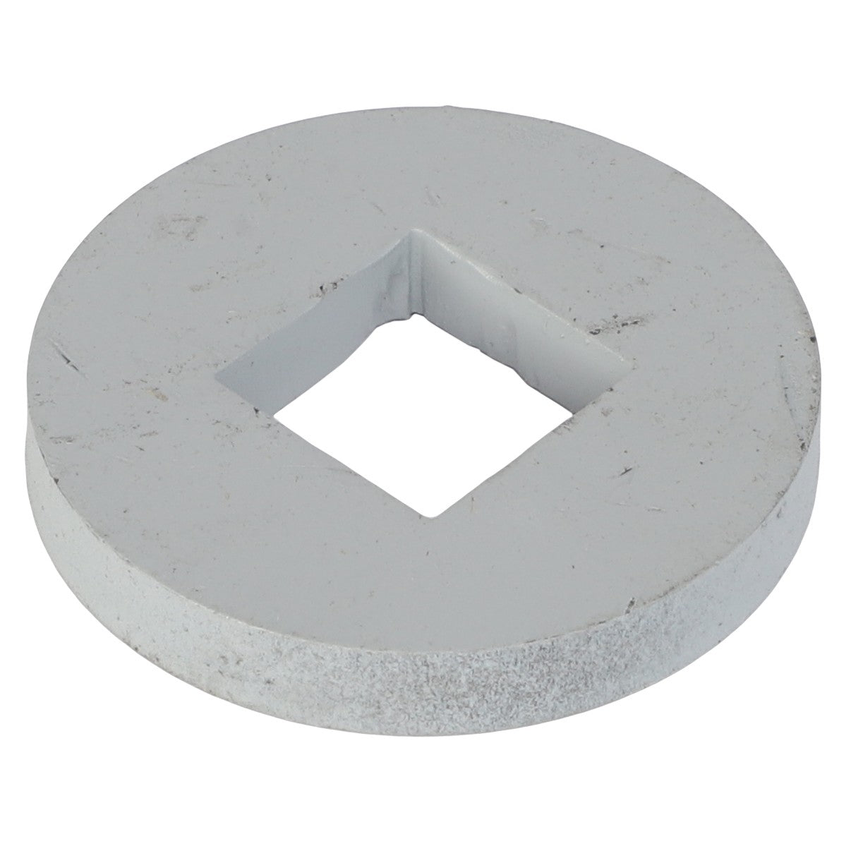 The product "AGCO | Flat Washer - 6210371" is a flat, circular metal washer featuring a square hole in the center. Currently, there is no additional product description available.