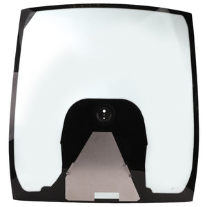 AGCO | Windscreen - H842810110041 by AGCO features a central black section near the bottom and an attached metal bracket, making it ideal for those handling machinery such as a Massey Ferguson.