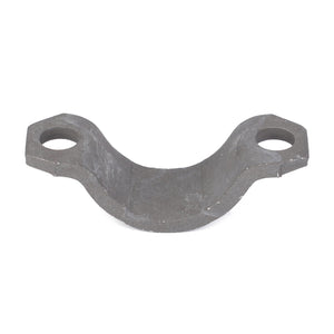 The AGCO Bridle - 3783586M1 is a metallic, U-shaped bracket with bolt holes on each end, ideal for structural support or attachment in Massey Ferguson Models.