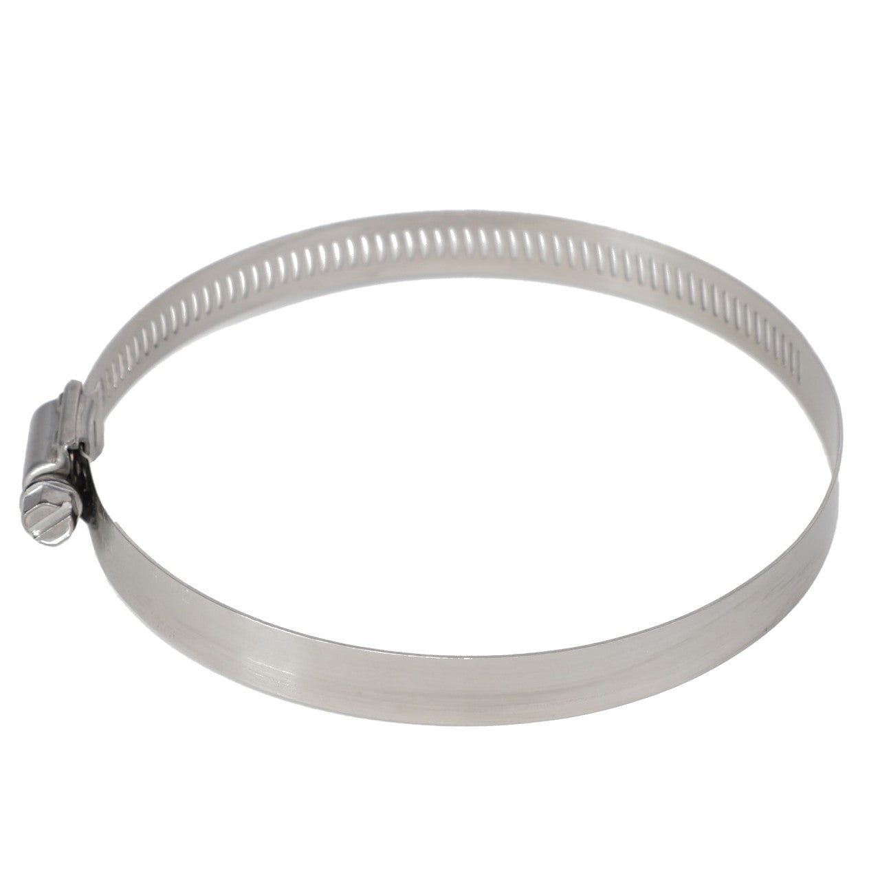 The AGCO | HOSE CLAMP - AG561237, a robust metal hose clamp featuring a screw mechanism, is designed for securing hoses to fittings and offers superior vibration resistance. This product is ideal for application equipment parts, ensuring reliability with the trusted quality of AGCO Genuine Parts.