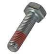 Close-up view of an AGCO | Screw - Acp0293580 hex bolt with some red residue on the threads.