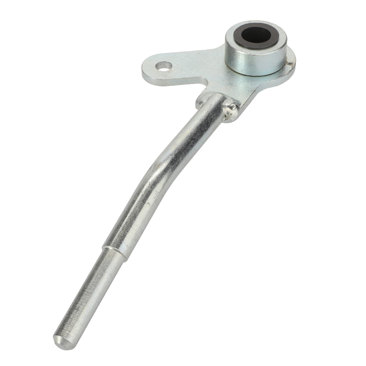 A metallic, cylindrical mechanical component with a protruding arm and a circular hole near the top from the brand AGCO. The product is named AGCO | Lever - Acp0666090, but no current product description is available for it.