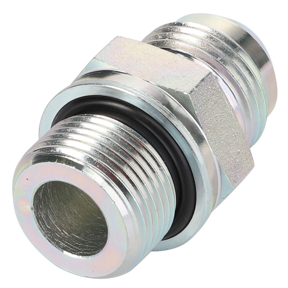 The AGCO ADAPTER - AL5027928 is a metal hydraulic hose fitting featuring a threaded end and an O-ring seal. No additional product description information is available at this time.