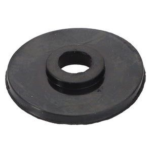 The AGCO Washer - Acw1093670, a black rubber flat washer featuring a central hole, is commonly employed to provide cushioning and sealing in mechanical assemblies, guaranteeing durability and reliability.