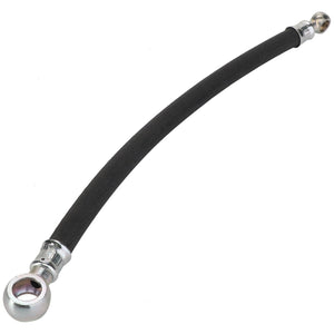 A black, curved flexible hose with metal fittings at both ends, compatible with Valtra tractors, branded as AGCO and identified by the product code H842880010130.