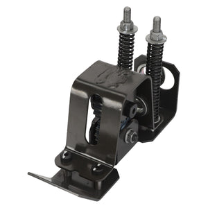 The AGCO Tensioner, Left Hand - Acx3480490 is a black metal automotive clutch pedal assembly that includes attached springs and bolts. No further product description information is currently available.