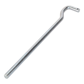 The AGCO Arm, Torpedo Divider - D28282372 is a metal crank handle featuring a long, straight shaft with a right-angle bend at one end, engineered for peak efficiency and maximum uptime.