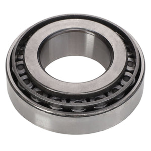 A close-up image of the AGCO | Bearing Set - Acp0287090, showcasing its cylindrical roller bearings with metal rollers arranged in a circular pattern inside a metal casing. No current product description available for this product.