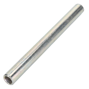 AGCO Spacer - Acw0848650, a metal cylindrical rod featuring a threaded interior opening, captured from an angle and isolated on a white background. No current product description information is available.