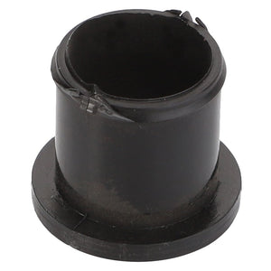 A black cylindrical rubber bushing with a flanged base, showing signs of wear and tear. Product: AGCO | BEARING BUSHING - V31027700, by AGCO. No additional product description information available at this time.