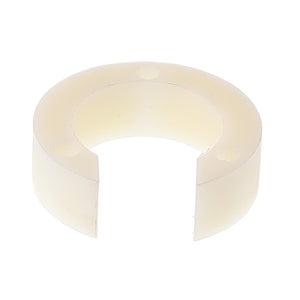 The AGCO SPACER - ACW1042530 is a white semi-circular plastic ring featuring a gap on one side, likely intended for use in mechanical or plumbing applications. Further product description details are not available at this time.