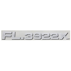 A white, rectangular object with the text "FL.3922x" printed in bold, black letters is identified as the AGCO Decal, Model - Acp0352120 by the brand AGCO. No current product description available.