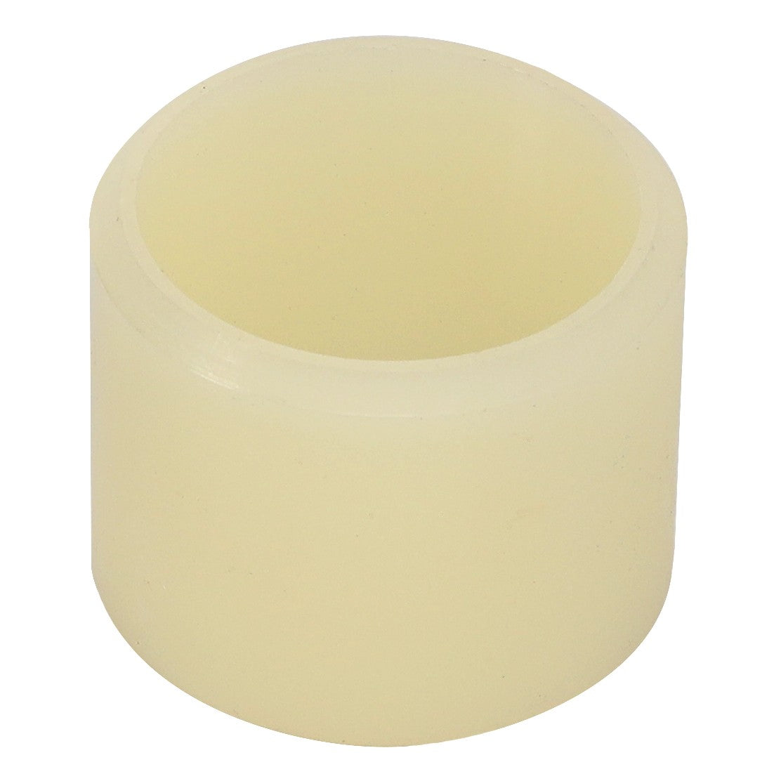 A plain, cylindrical, off-white plastic bushing suitable for Fendt Models, displayed against a white background. Product Name: AGCO | Sliding Bush - Lm04046741 by AGCO.