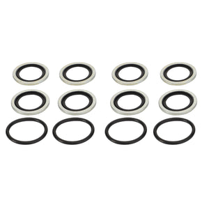 A grid of ten AGCO SEALS KIT washers (Product Number AL5040099), with no current product description information available, arranged in two rows, featuring an alternating pattern of five metal and five rubber washers per row.