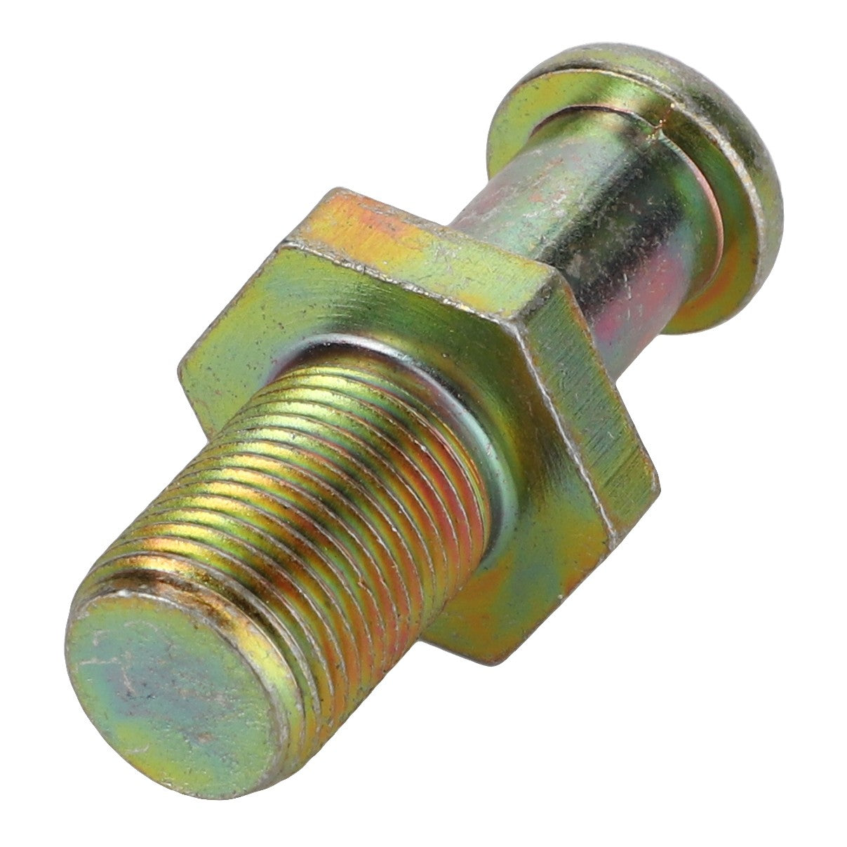 Introducing the AGCO | BOLT - D43419400, a hex bolt featuring a partially threaded cylindrical body complemented by a washer-like flange near the head. This metallic-finish bolt is designed for efficient fastening applications.