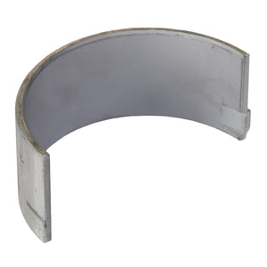 This detailed product description showcases the AGCO Conrod Bearing - V836179785, a curved metal bearing shell with a partially cylindrical shape and an open side, now available for purchase.