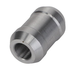 The AGCO Massey Ferguson Tube, model 3385884M3, is a metallic cylindrical component with a hollow center and two different diameters at each end, making it perfect for tractor parts from Massey Ferguson.