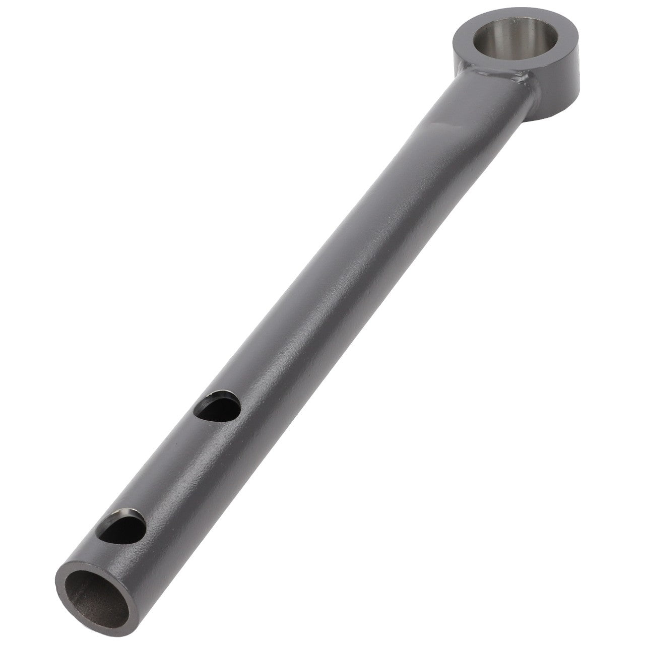 The AGCO Tie Rod - Acx2717990 is a cylindrical metal rod with a hollow circular base and two holes along its length. No additional product description information is available.