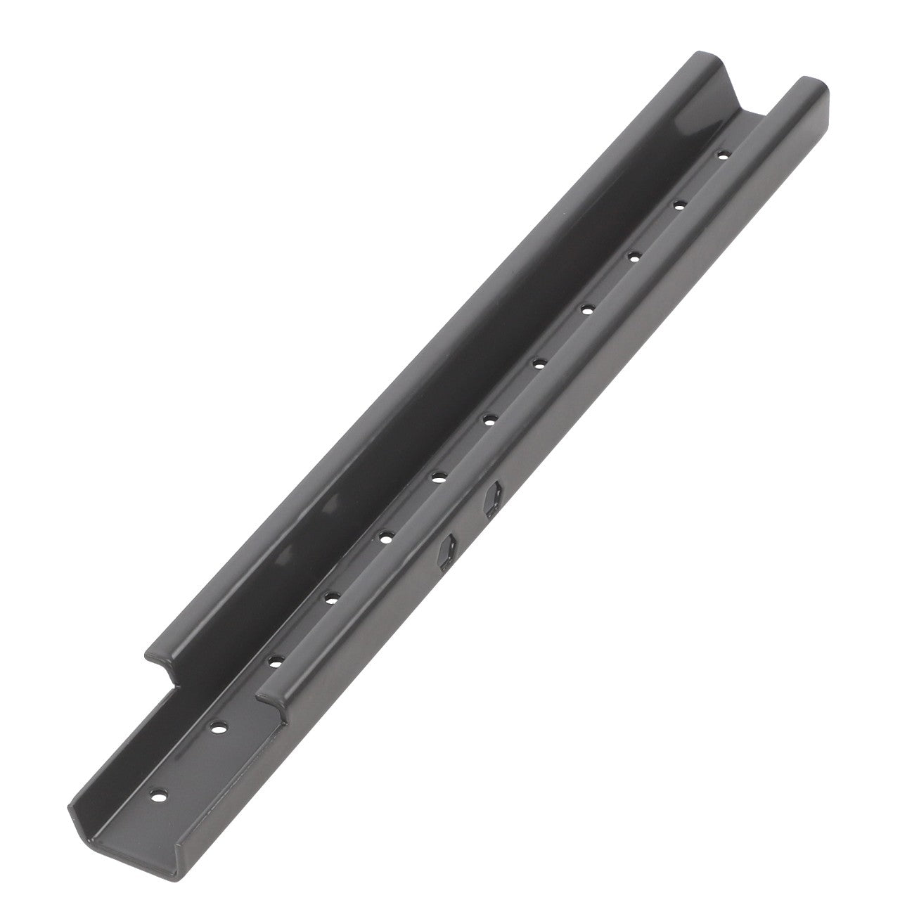 The AGCO | Channel - Acw2077530 is a long, metal bracket with a U-shaped profile and multiple holes along its length, expertly designed for structural support or precise mounting purposes.