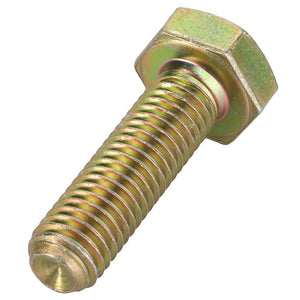 Close-up image of an AGCO gold-colored hexagonal bolt with a threaded shaft, perfect for your product description.