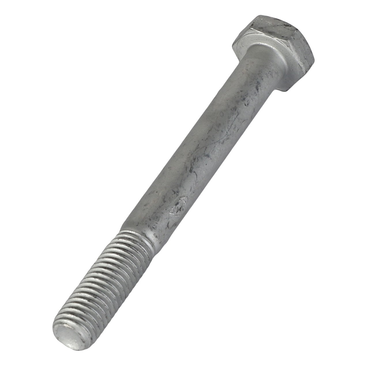 A close-up image of the AGCO Hexagonal Head Bolt - 3009503X1, showcasing its metallic finish, threaded end, and standard cylindrical body, designed for securely fastening components together.