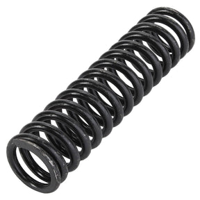 A black, coiled metal spring, specifically the AGCO Spring - Acp0004680 by AGCO, is positioned horizontally against a white background.