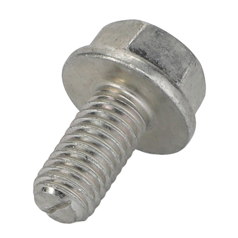 Close-up of the AGCO Hex Cap Screw - Acp0677180 featuring a metallic hex bolt design with a partially threaded shank, flat head, and hexagonal socket.