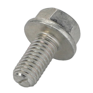 Close-up of the AGCO Hex Cap Screw - Acp0677180 featuring a metallic hex bolt design with a partially threaded shank, flat head, and hexagonal socket.