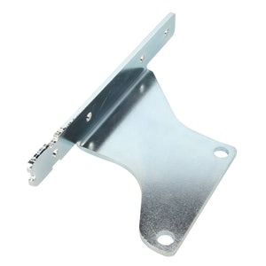 The AGCO | Bracket - Acw2937120 by AGCO is a metal bracket with multiple holes designed for mounting purposes. It features a sleek, shiny finish and an L-shaped structure with one side extended outward.