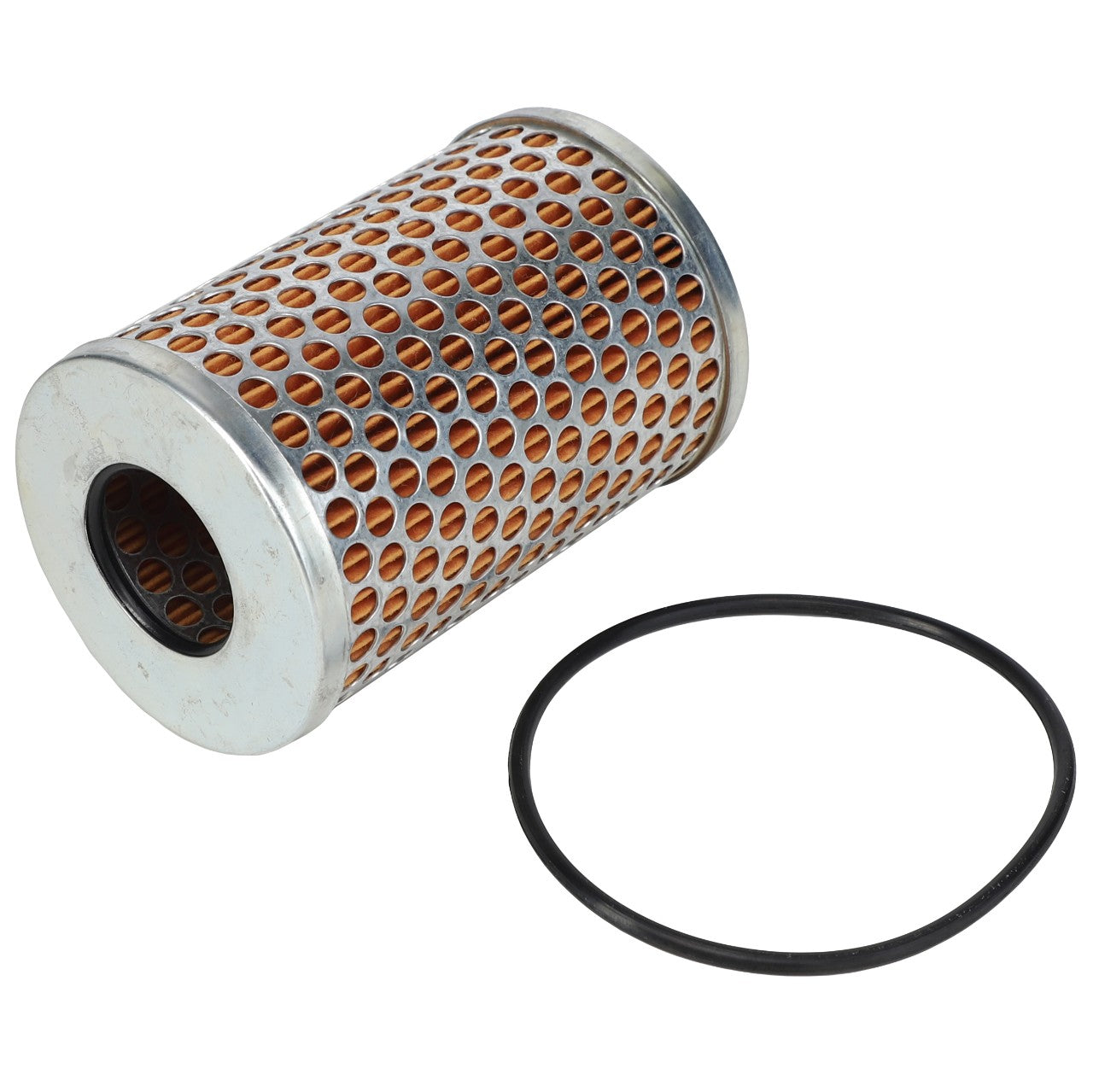 The AGCO Hydraulic Oil Filter Cartridge (Acp0250270) is a cylindrical mesh air filter with hexagonal openings and an adjacent black rubber O-ring—no current product description available.