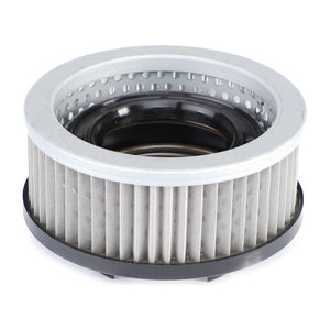 Product F824100470250, a cylindrical hydraulic filter cartridge by AGCO, features metal mesh sides and a central black rubber gasket for increased protection.