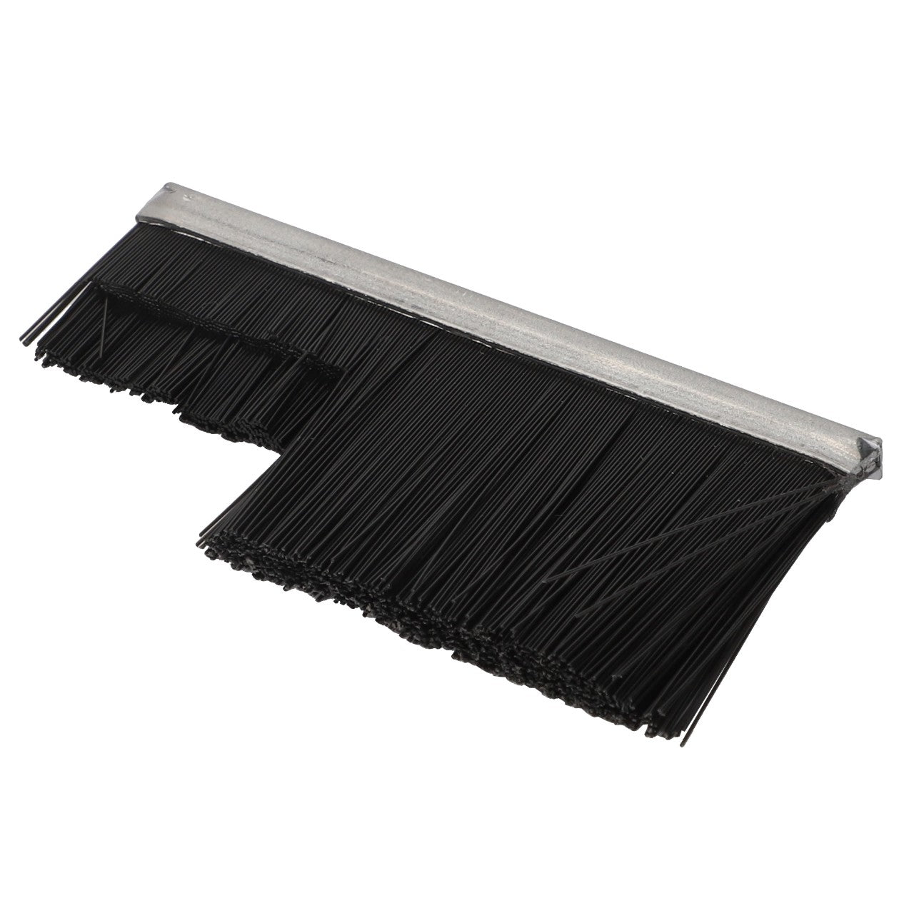 Product Description: The AGCO | Brush - Acw0842510, from the renowned brand AGCO, features a collection of tightly packed black synthetic bristles secured by a rectangular metal strip.