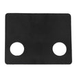 The AGCO Plate - Acw079483A, manufactured by AGCO, is a black rectangular piece of material featuring two circular holes, one located on the left side and the other on the right.