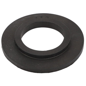 The AGCO GASKET - 0.007.5962.0 is a flat, round rubber washer with a large central hole, typically used to distribute load or seal connections in mechanical assemblies. No description available for an alternate use case.