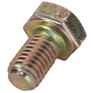 Close-up of an AGCO hexagonal head bolt (0901-21-45-00) revealing intricate threading details and the worn finish on its head, showcasing its rugged history.