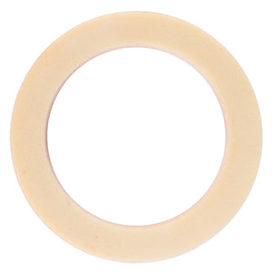 A beige, doughnut-shaped object with a smooth surface and an open center, similar to the reliable high-quality AGCO Sealing Ring, Lift Arm - 816860030070.