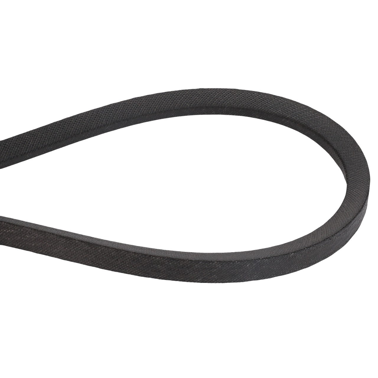 Close-up of an AGCO V BELT - D45055100 highlighting its looped shape against a stark white background.