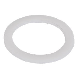 A white circular foam gasket, identified as the AGCO | THRUST WASHER - AG054486, is displayed against a plain background. Have questions about this product? Reach out to our support team for assistance.