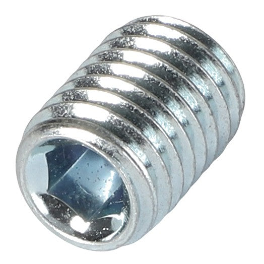 The close-up image showcases the AGCO | Cup Point Socket Head Set Screw - 3009374X1, featuring its threaded body and hexagonal indentation.