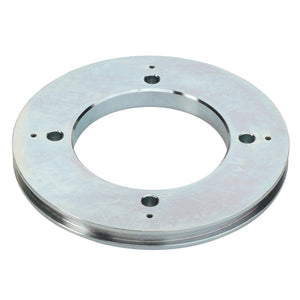 The AGCO | DISC - D28884216 from AGCO is a circular metal flange featuring several precision mounting holes and an inner cutout.