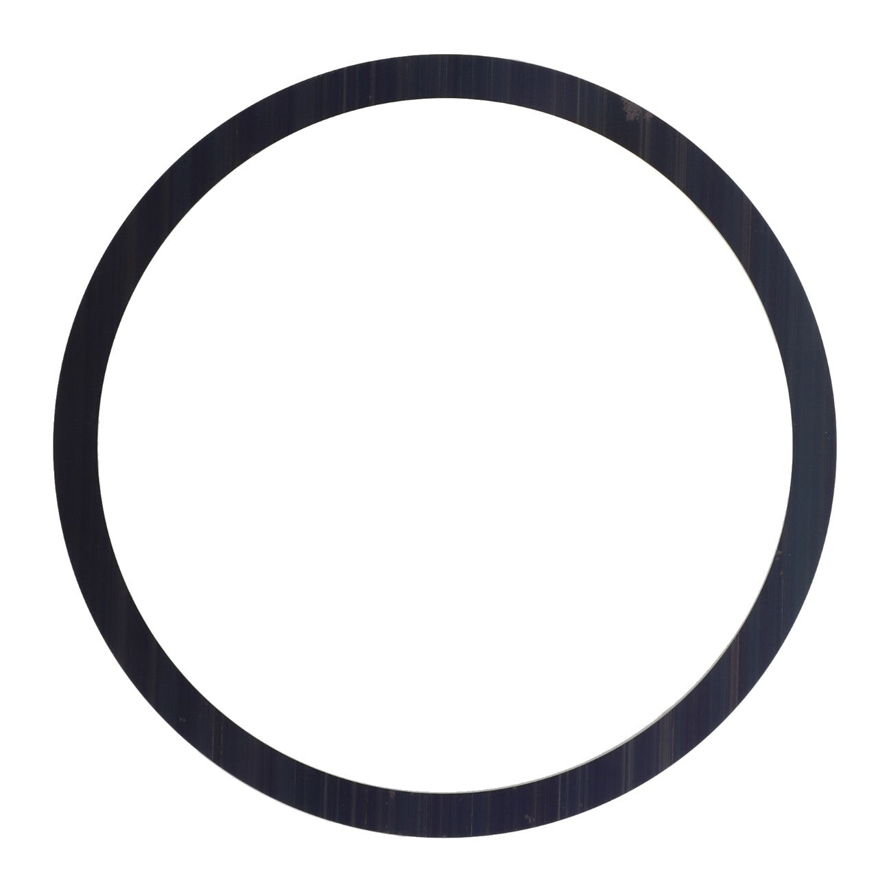 The AGCO | Shim - La321982850, a black circular ring with a thin, uniform width, stands starkly against a white background.