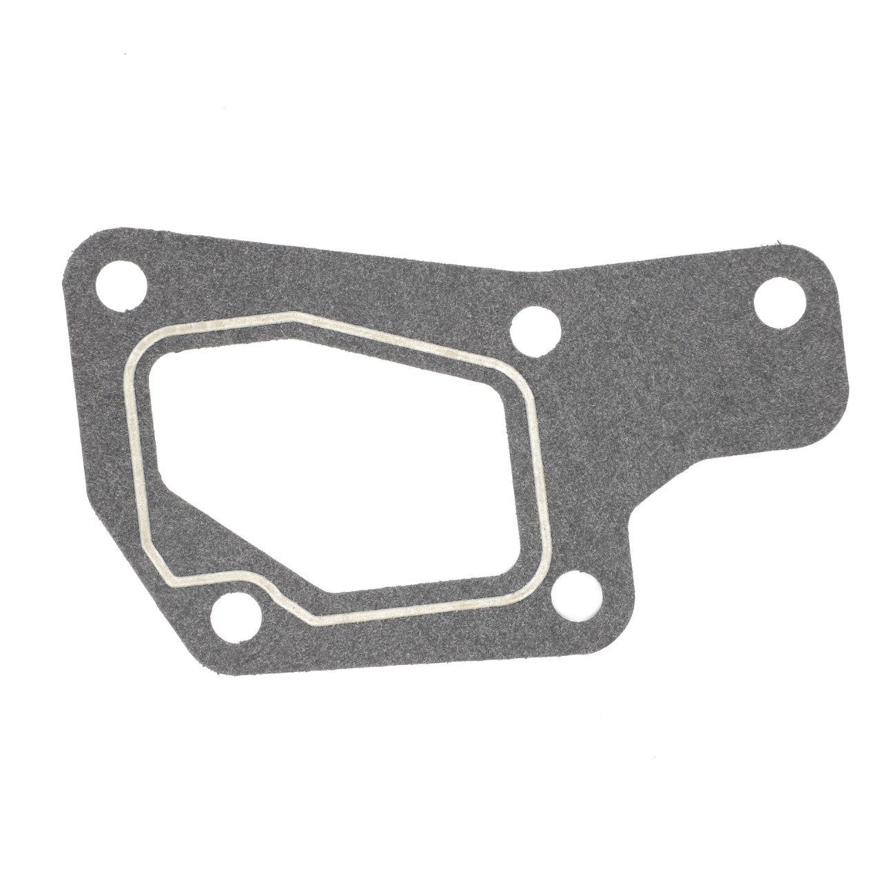 AGCO Gasket - Acw3529410: This gray gasket, from the AGCO brand, features four bolt holes and an irregular shape with a distinct inner outlined section. Further details are currently unavailable.