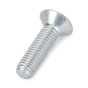 A close-up of a silver metal AGCO screw, model 3009442X1, with a flat head and threaded body, perfect for use in MF 698 4WD Massey Ferguson models.