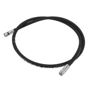 A flexible black hydraulic hose with metal fittings on both ends, coiled in a circular shape, branded as AGCO. Product Name: AGCO | Hydr. Hose - Acw0165080. (No detailed product description available.)