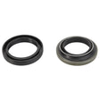 Two AGCO mechanical oil seals, branded as Oil Seal - Acp0510410, one in black and the other in metallic finish, symbolizing genuine oil seals that ensure performance and reliability, are placed side by side on a white background.