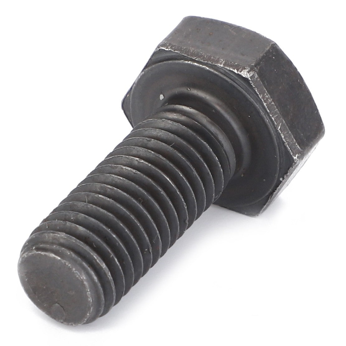 A single AGCO Hex Cap Screw - Va020851, featuring threads and a hexagonal head, lying on a white background.