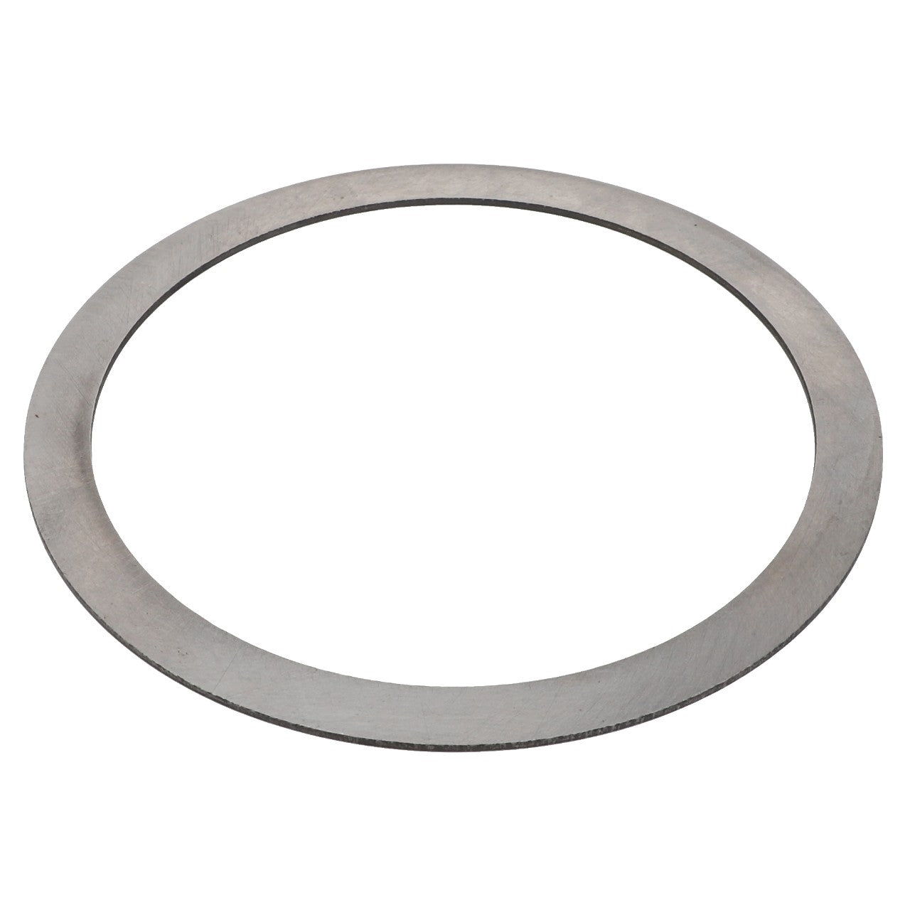 The AGCO DISC - F716300020169 is a thin, circular metal washer featuring a large central hole, typically used in mechanical assemblies to distribute load or space components. Currently, no additional product description information is available for this item.